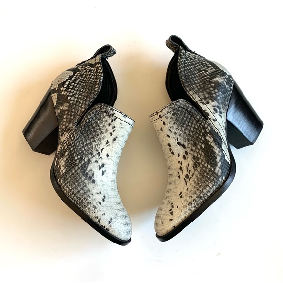 Jeffrey Campbell SHARK Snake-Embossed Ankle Bootie